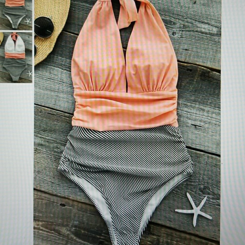 Cupshe keeping you accompanied stripe one piece